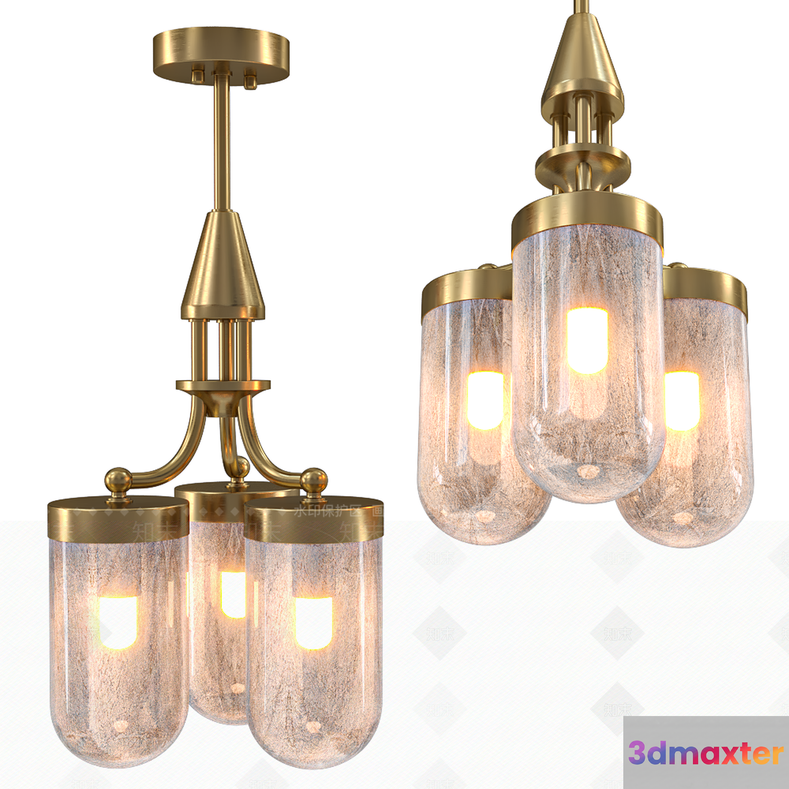 Gold Light Fixture 3D Model - 12730 - VRAY Render
