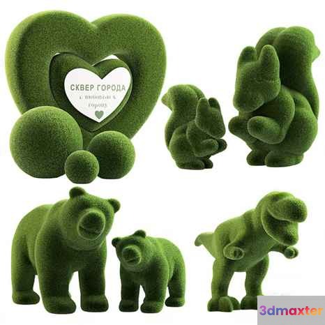 Green 3D Bears 3D Model - 9178 - VRAY Render