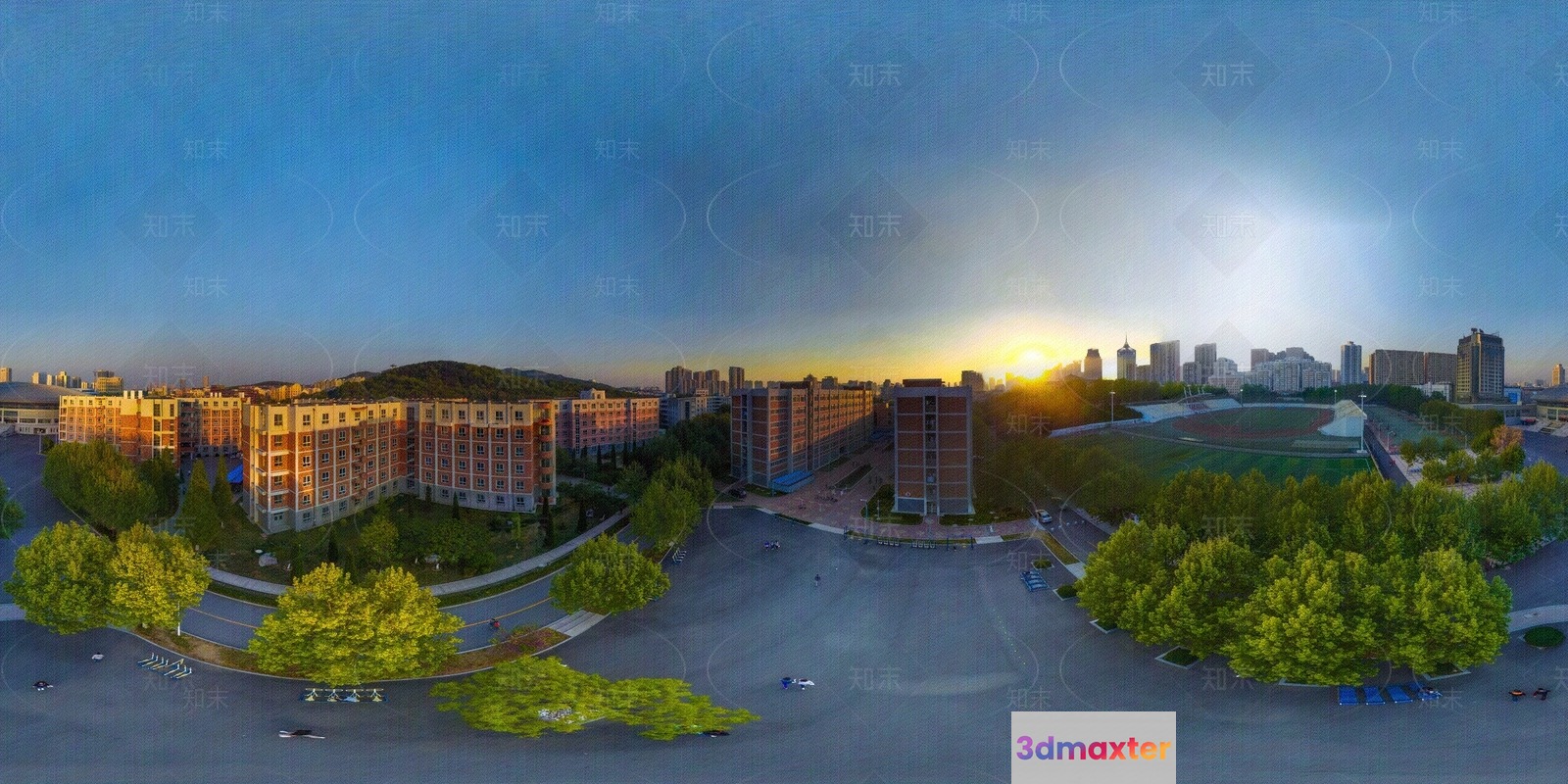 A Cityscape At Sunset 3D Model - 5044 - VRAY Render