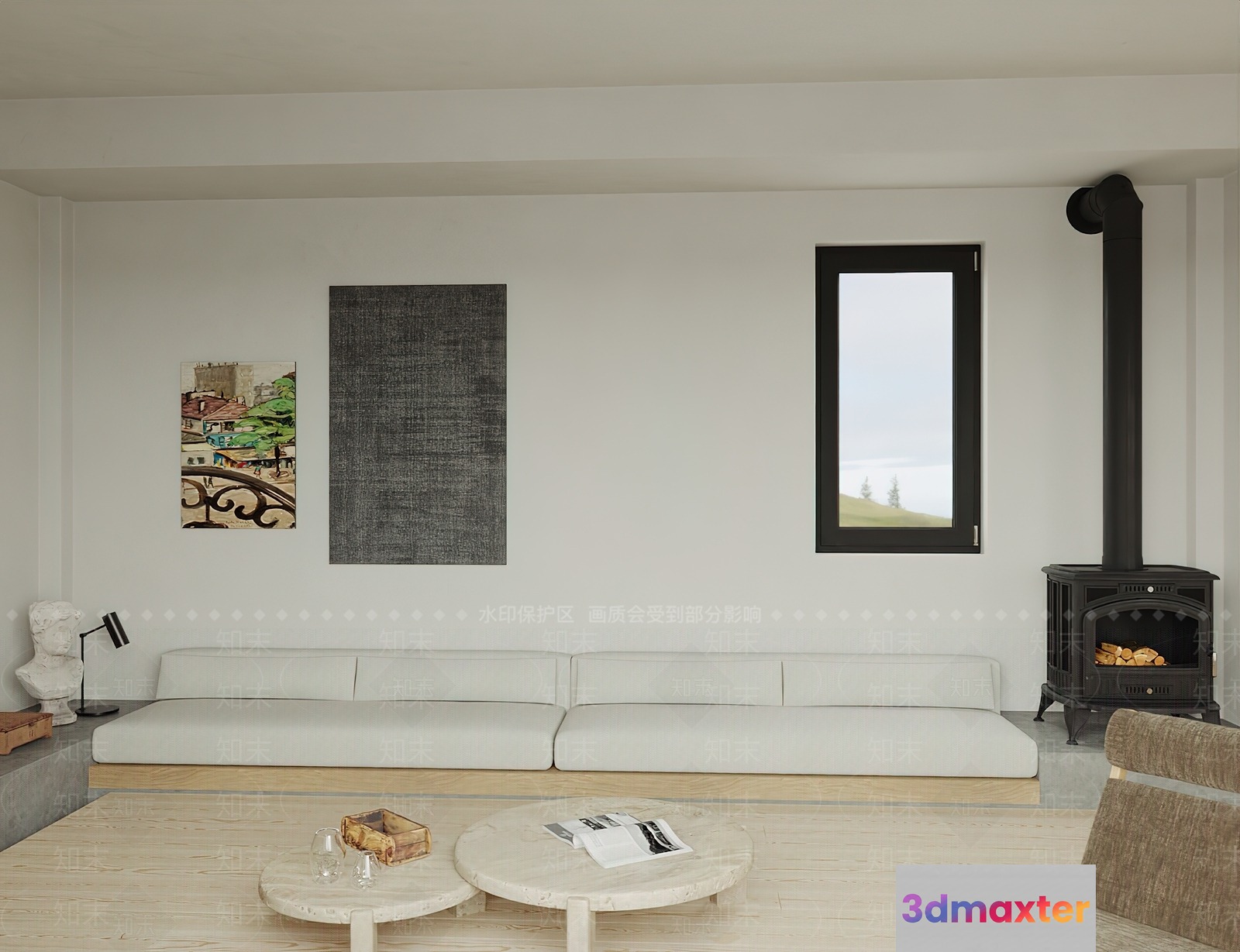 Modern Living Room 3D Model - 19813 - VRAY Render