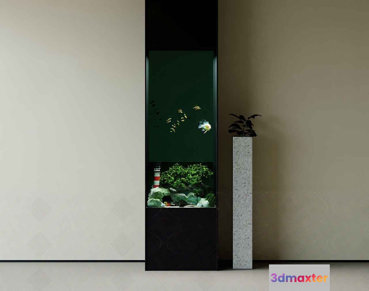 Modern Aquarium Display 3D Model - 3624 - CORONA Render