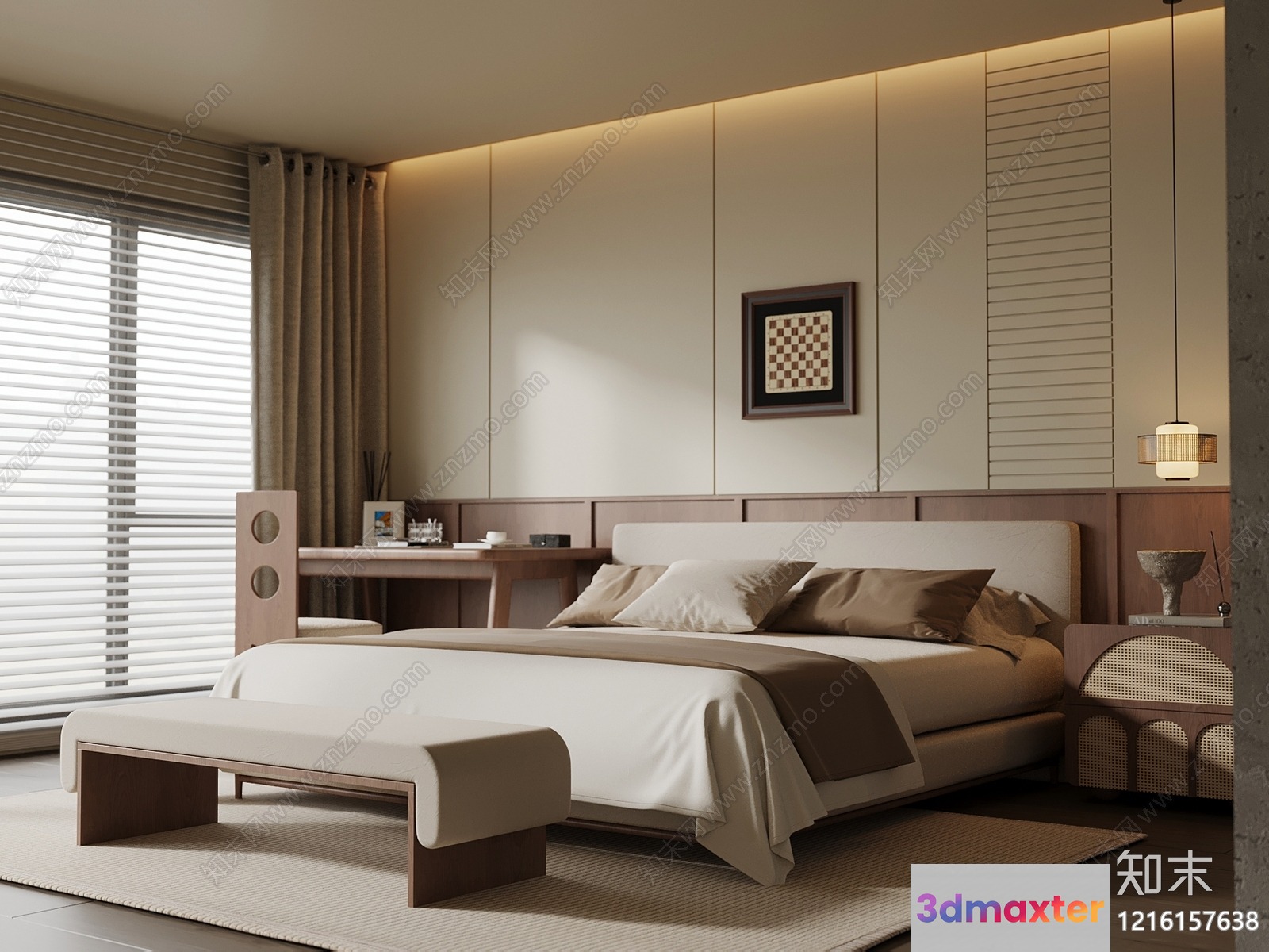 Modern Bedroom Design 3D Model - 15338 - VRAY Render