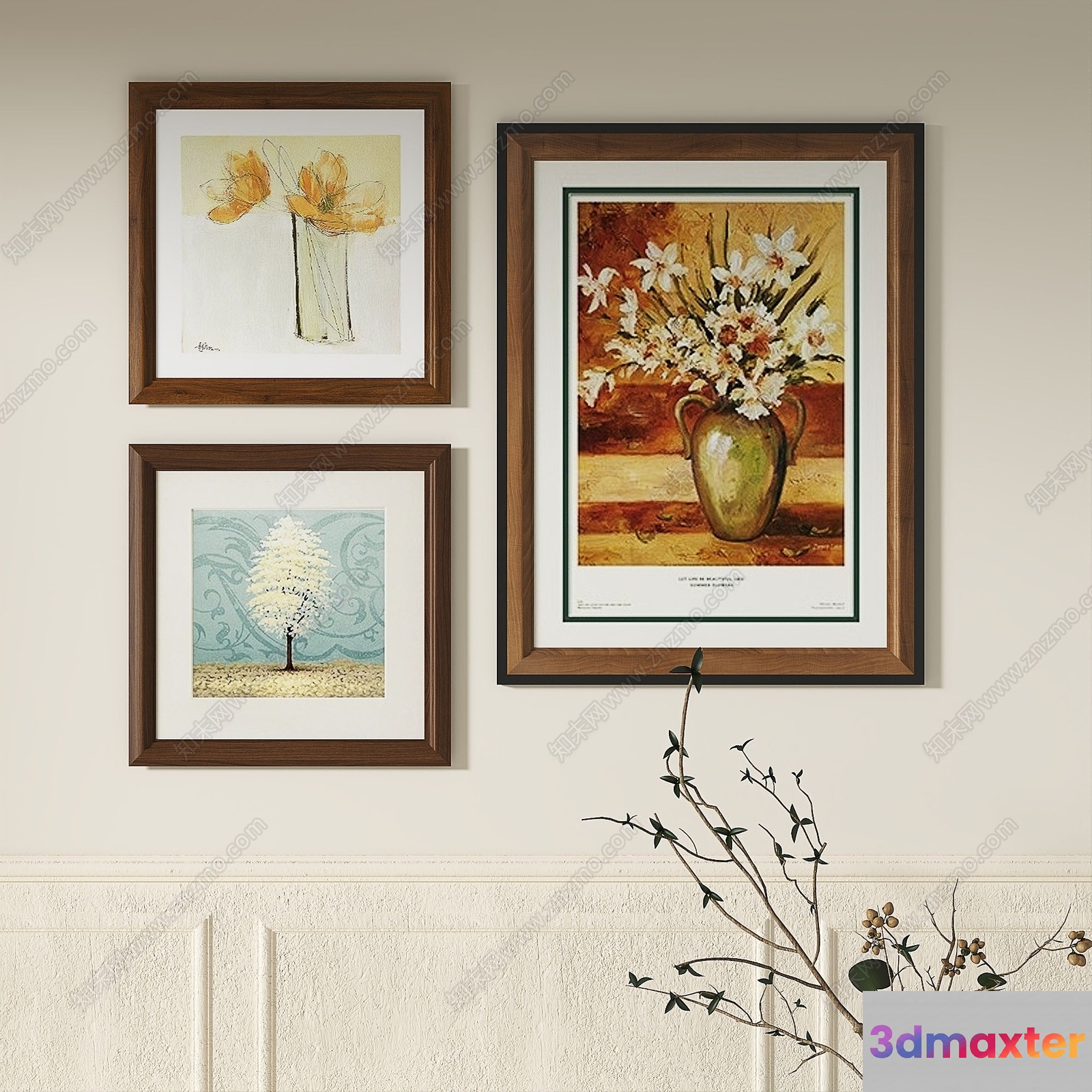 Cozy Wall Art Decor 3D Model - 10980 - VRAY Render