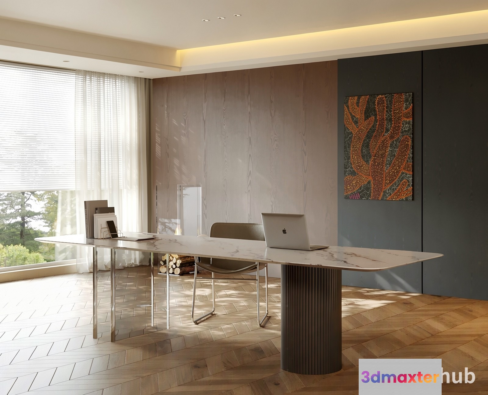 Modern Office Space 3D Model - 19674 - VRAY Render