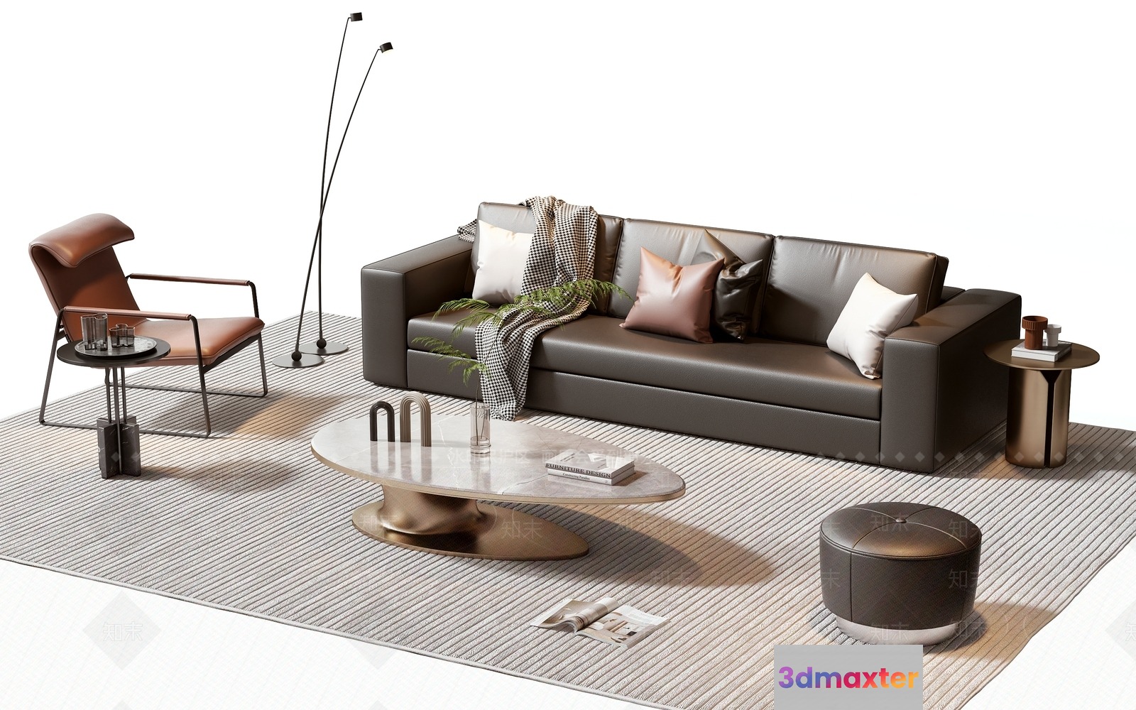 Modern Living Room 3D Model - 15478 - VRAY Render