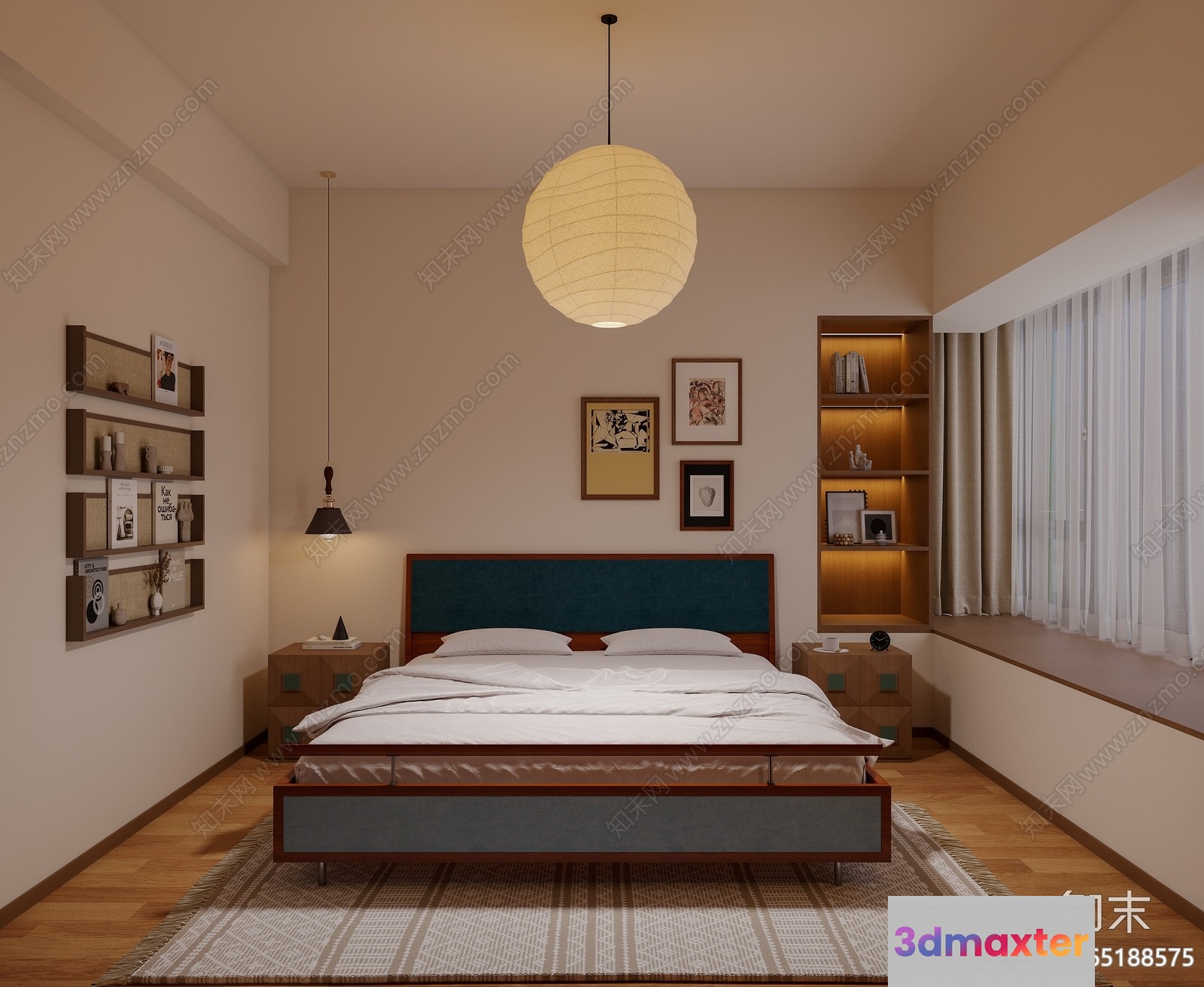 Cozy Bedroom 3D Model - 14072 - VRAY Render