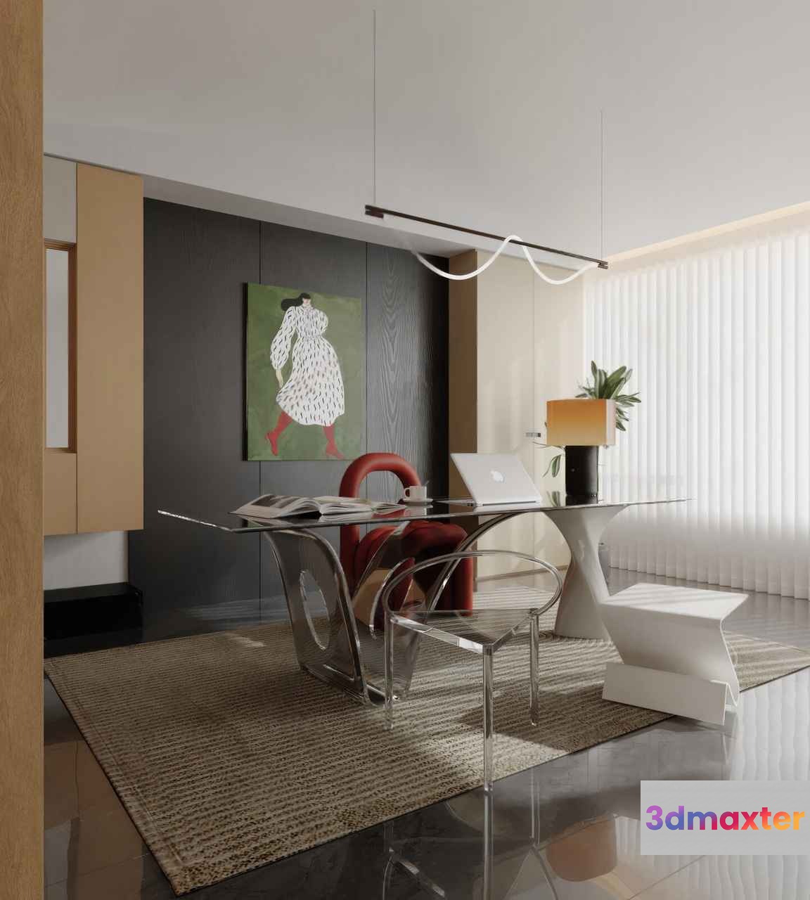 Modern Home Office 3D Model - 16131 - CORONA Render