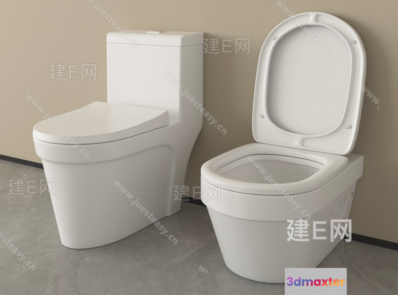 White Toilet 3D Model - 9454 - VRAY Render