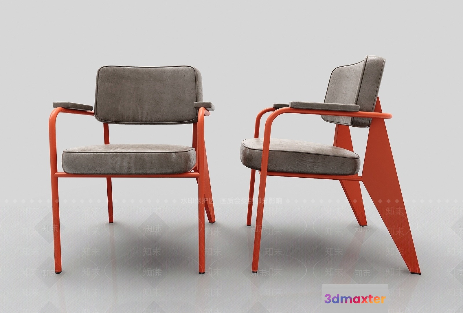 Modern Gray Chairs 3D Model - 2751 - VRAY Render