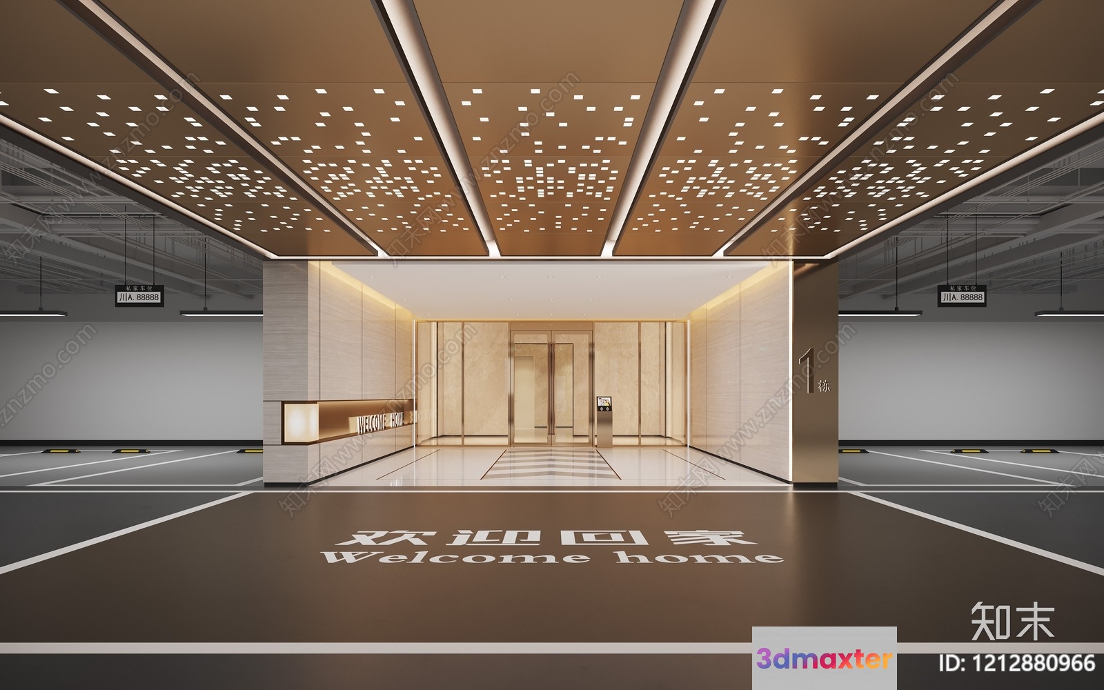 Modern Parking Garage 3D Model - 19845 - VRAY Render