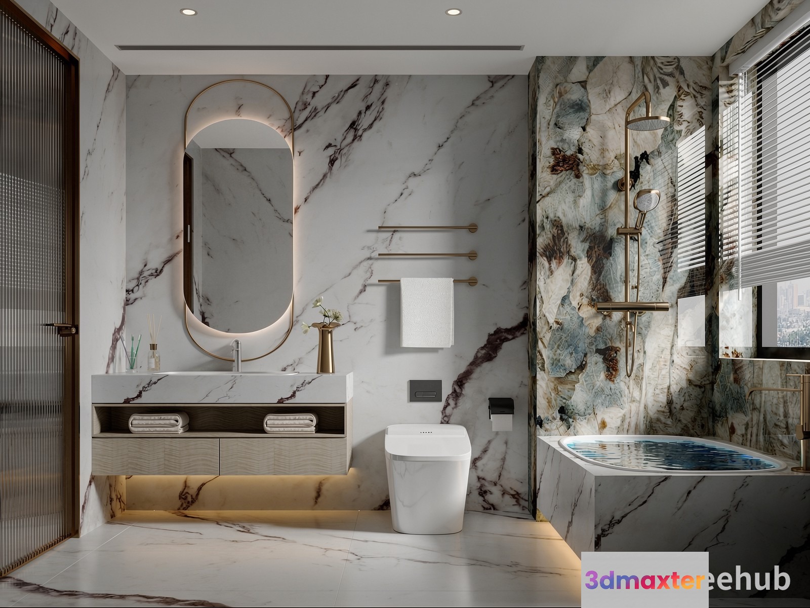 Modern Bathroom 3D Model - 19274 - VRAY Render