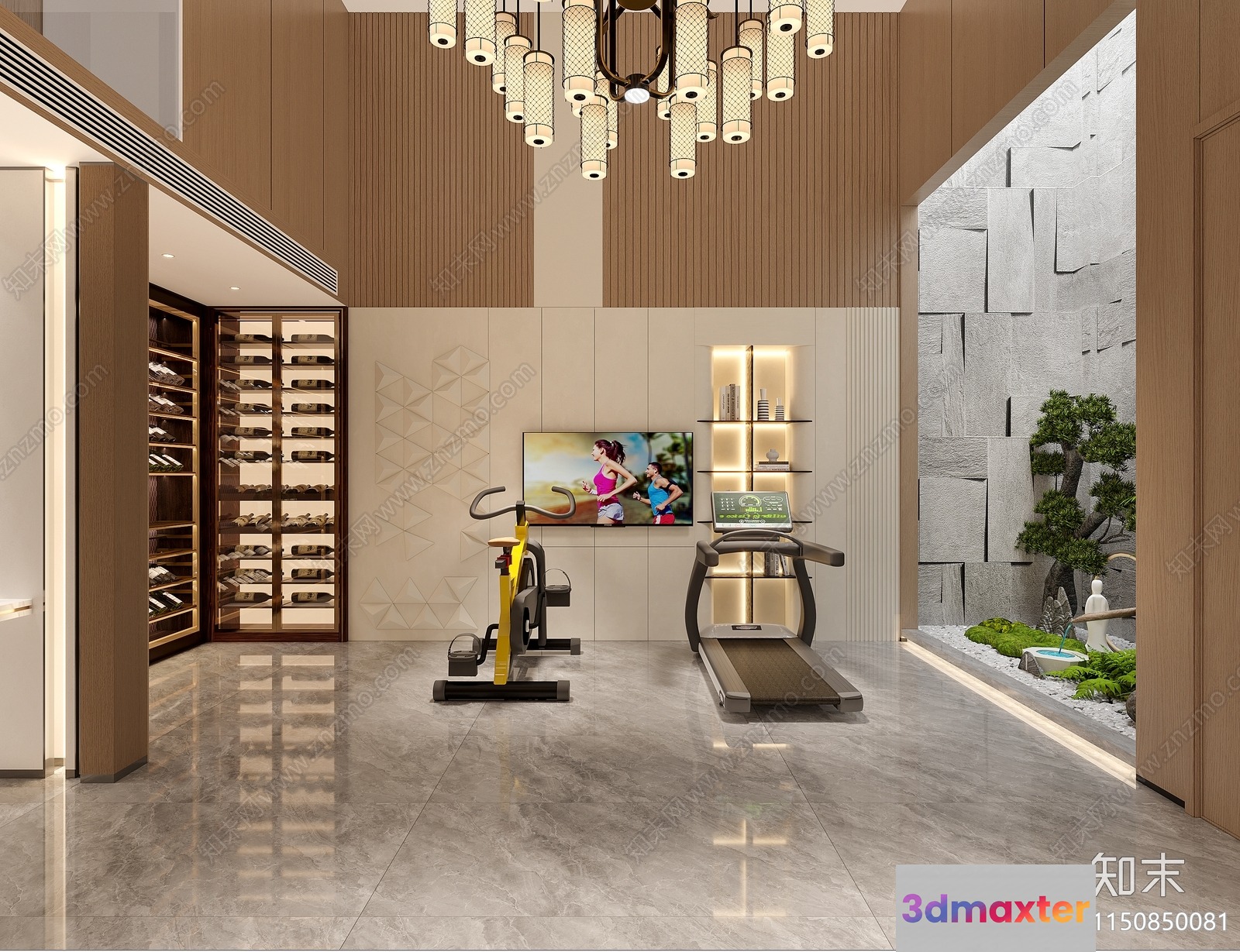Modern Exercise Room 3D Model - 16801 - VRAY Render