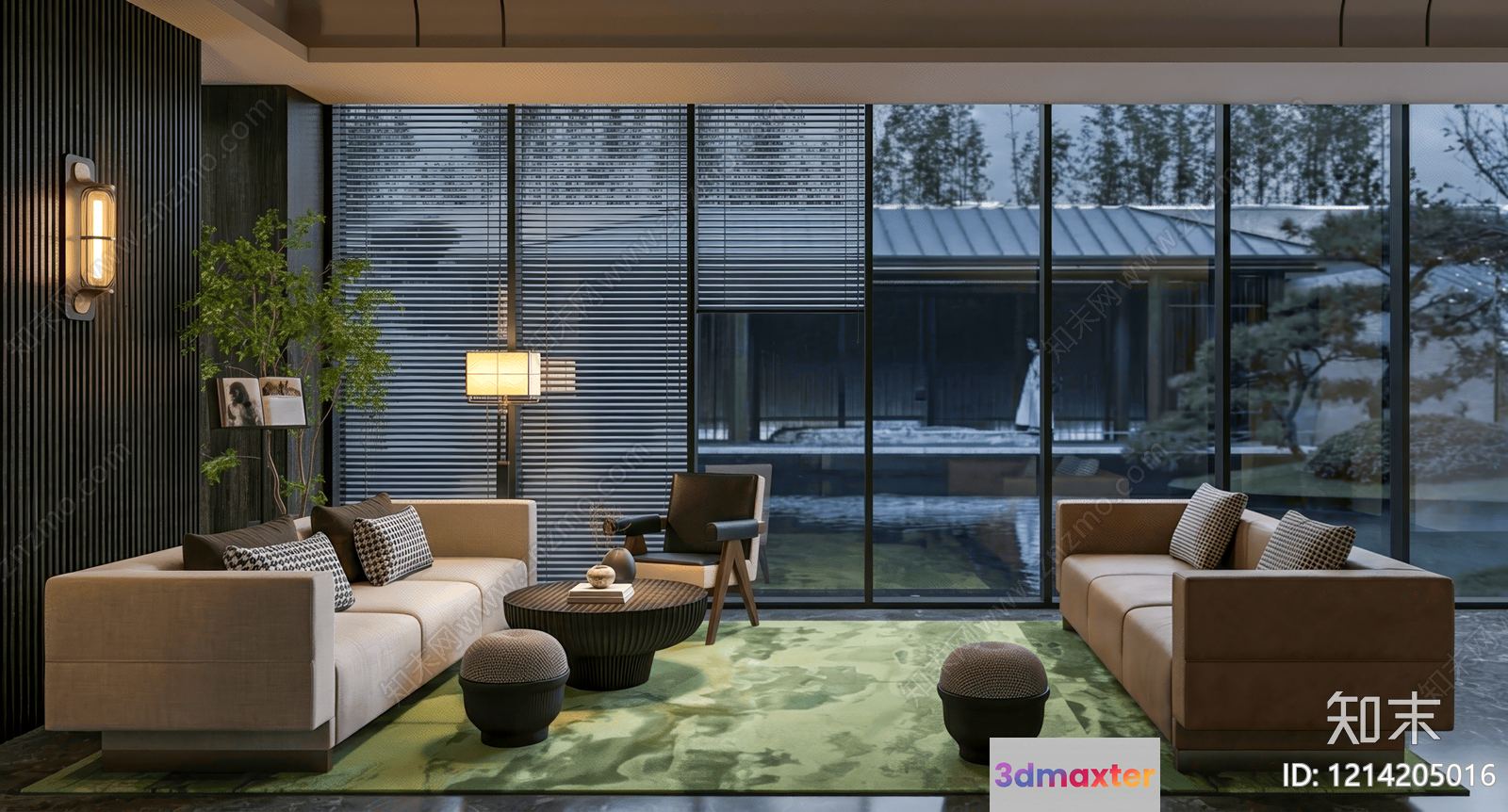 Modern Living Room 3D Model - 17901 - VRAY Render