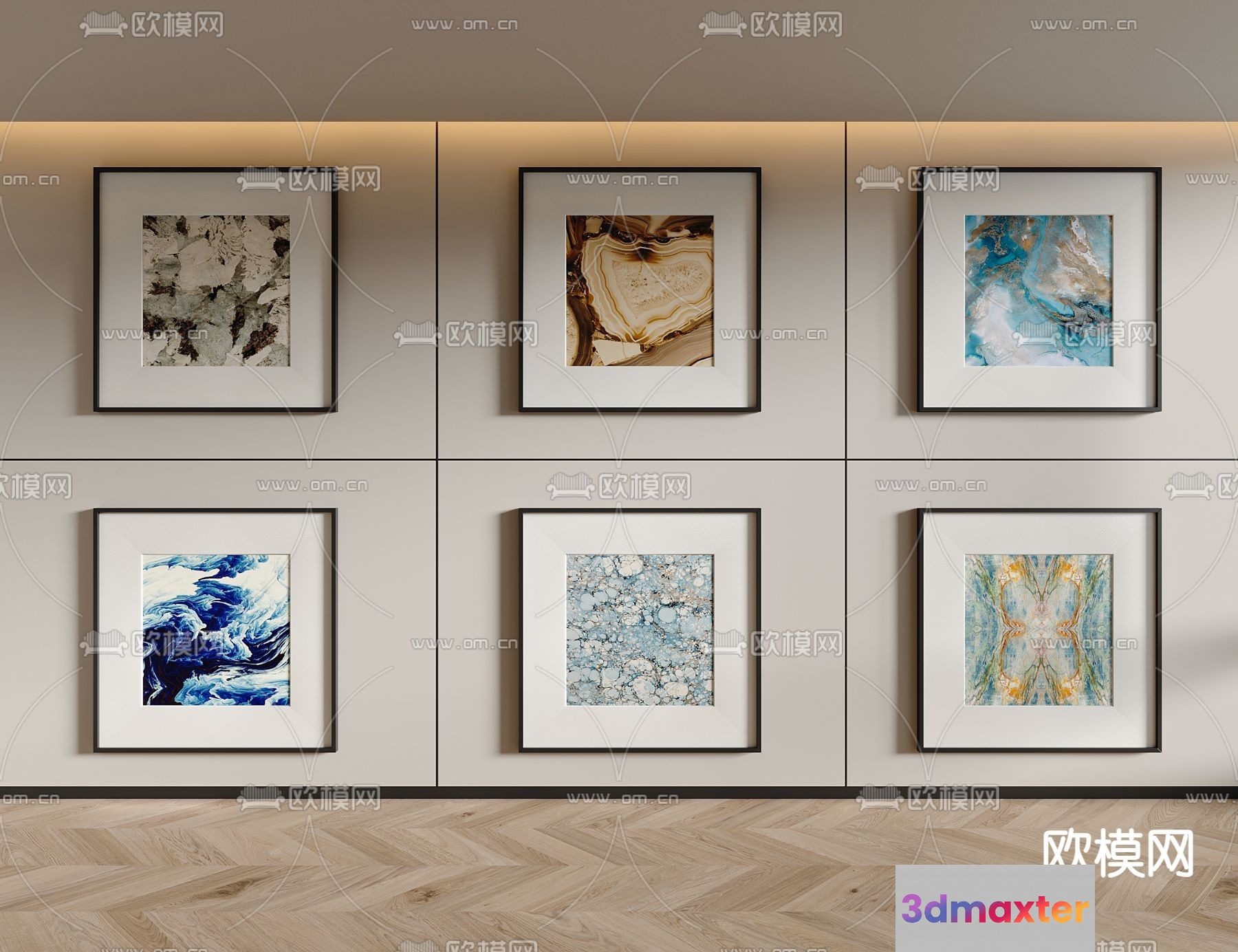 Modern Art Gallery 3D Model - 6489 - VRAY Render