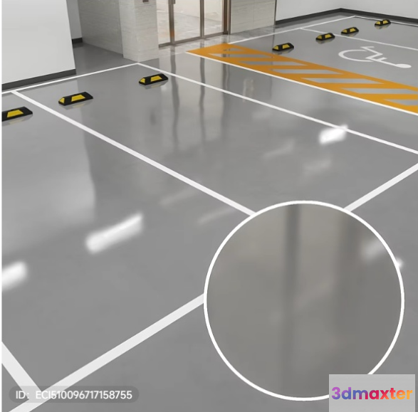 A Gray And White Basketball Court 3D Model - 3348 - VRAY Render