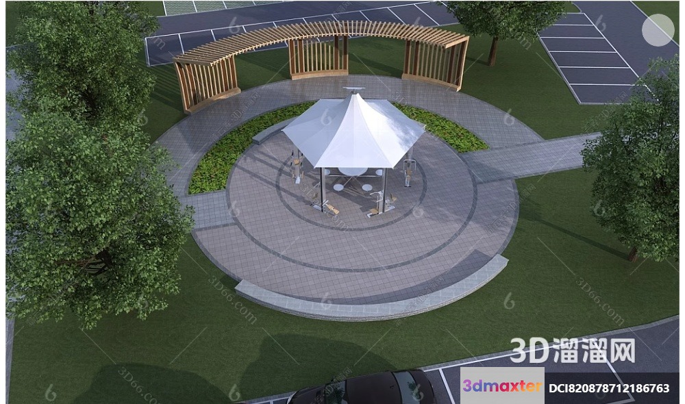 A 3D Rendering Of A Park 3D Model - 8521 - VRAY Render