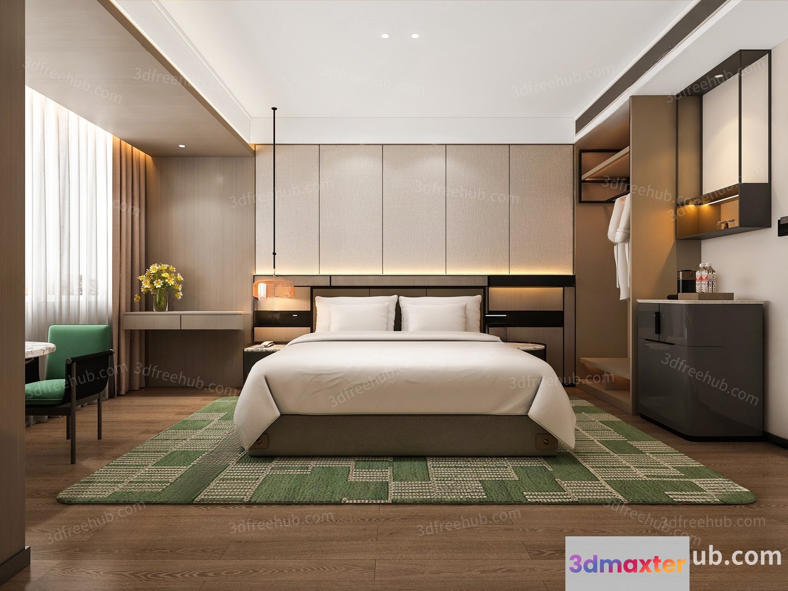 Cozy Bedroom 3D Model - 20796 - VRAY Render