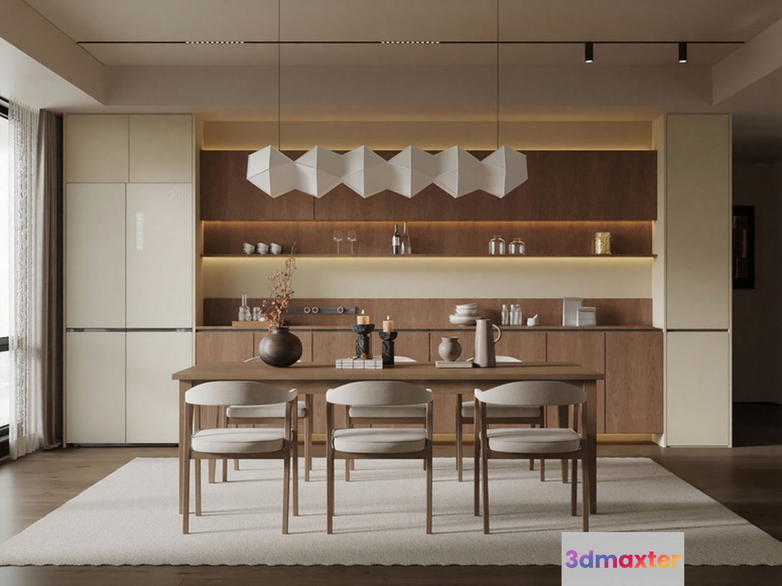 Modern Dining Room 3D Model - 9701 - VRAY Render