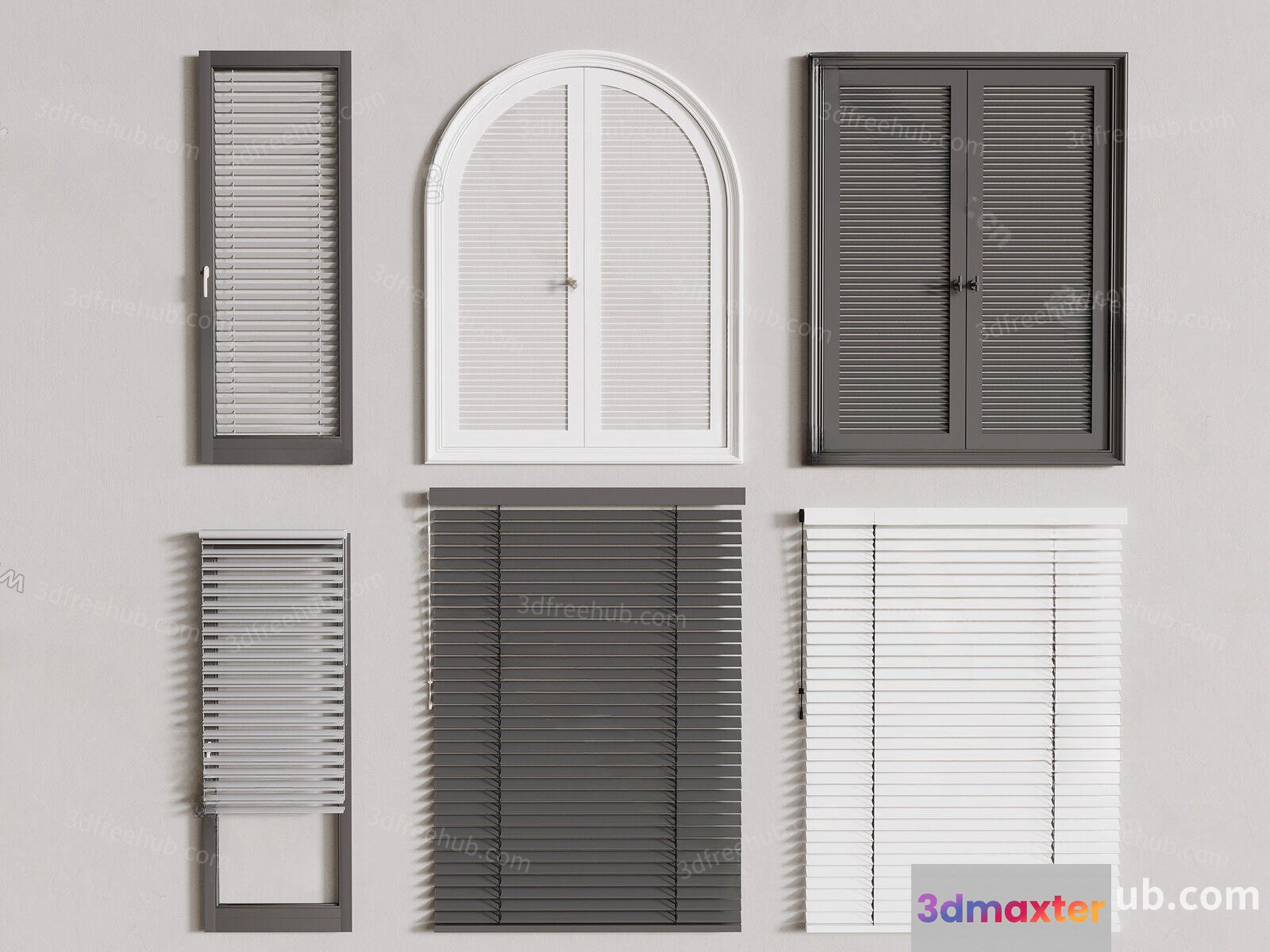 White Window Blinds 3D Model - 18858 - VRAY Render