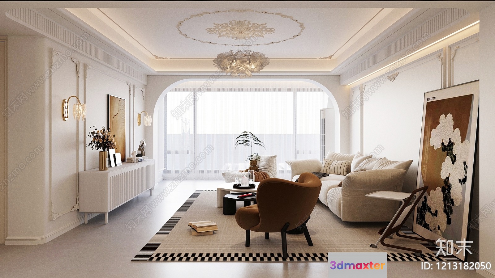 Modern Living Room 3D Model - 21372 - VRAY Render