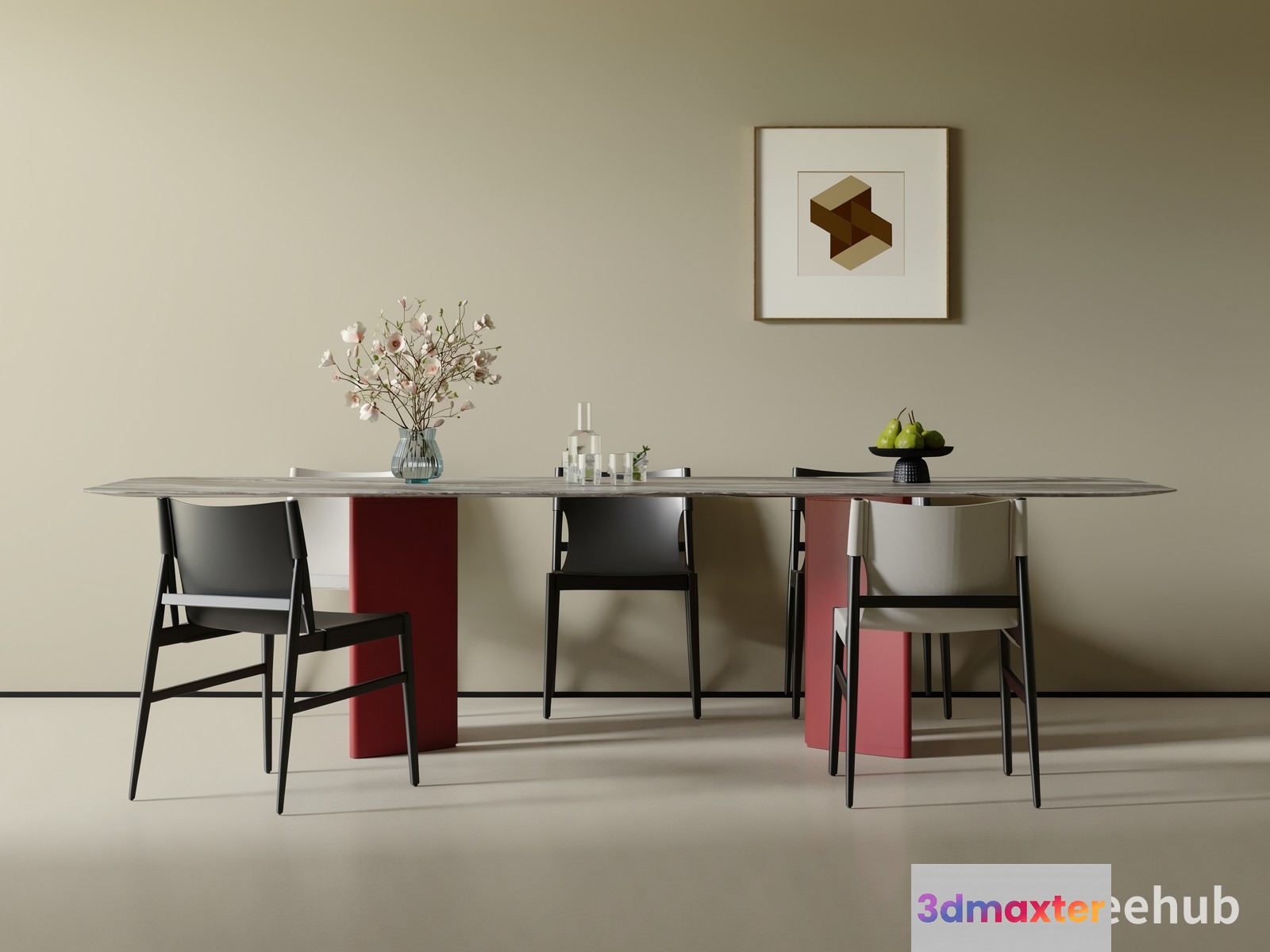 Modern Dining Room 3D Model - 22903 - VRAY Render