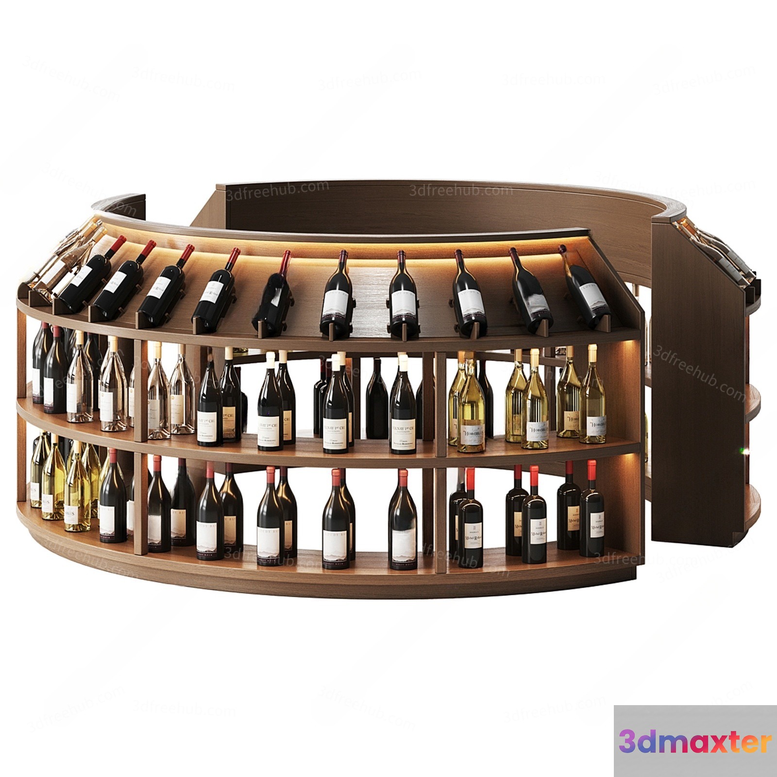 A Wine Rack 3D Model - 8609 - VRAY Render