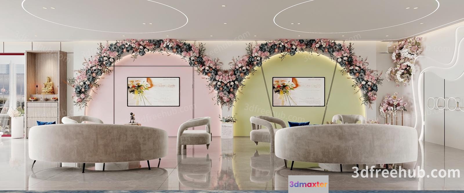 Modern Wedding Reception 3D Model - 19128 - VRAY Render