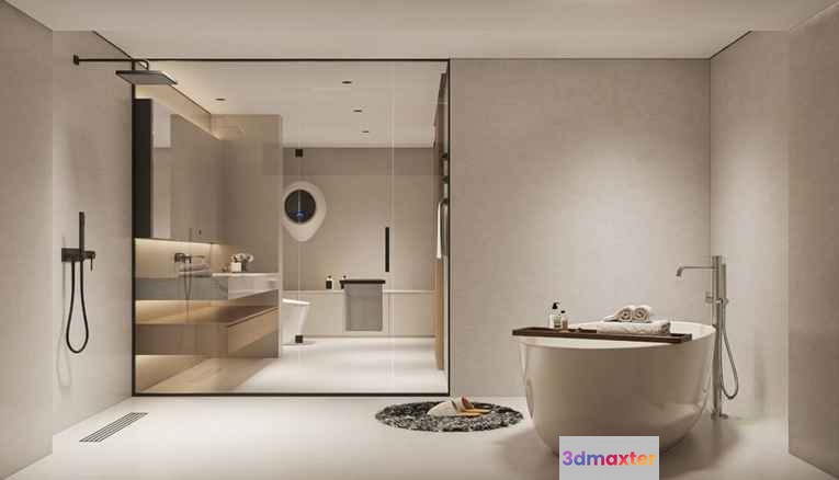Modern Bathroom 3D Model - 8541 - VRAY Render