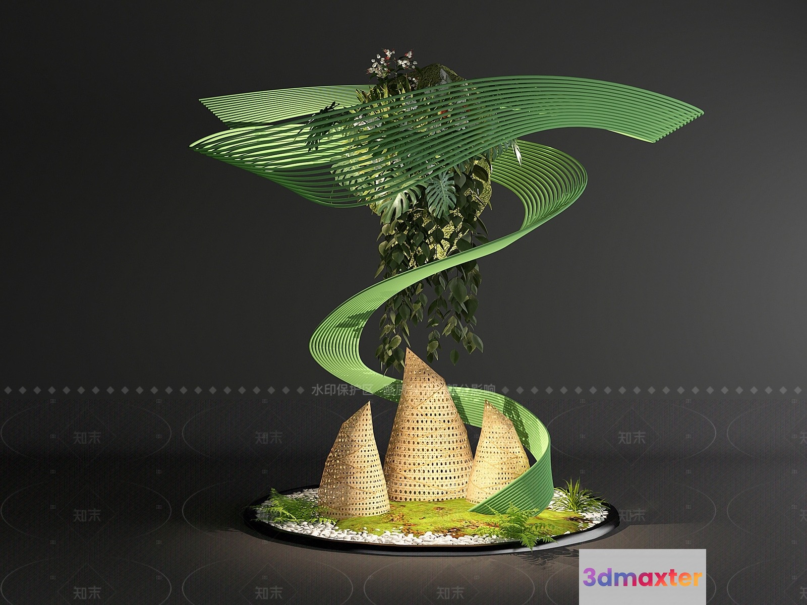 A Decorative Garden With A Unique Design 3D Model - 12355 - VRAY Render