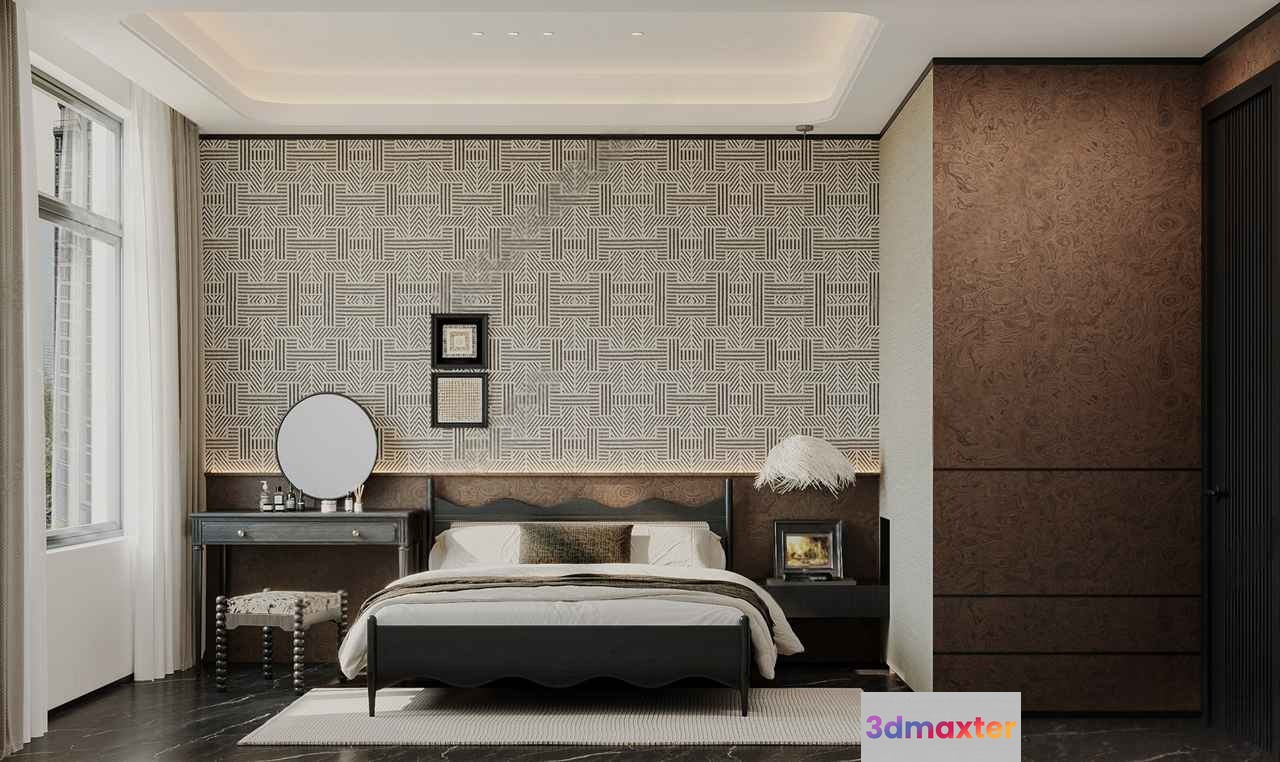 Cozy Modern Bedroom 3D Model - 18164 - VRAY Render