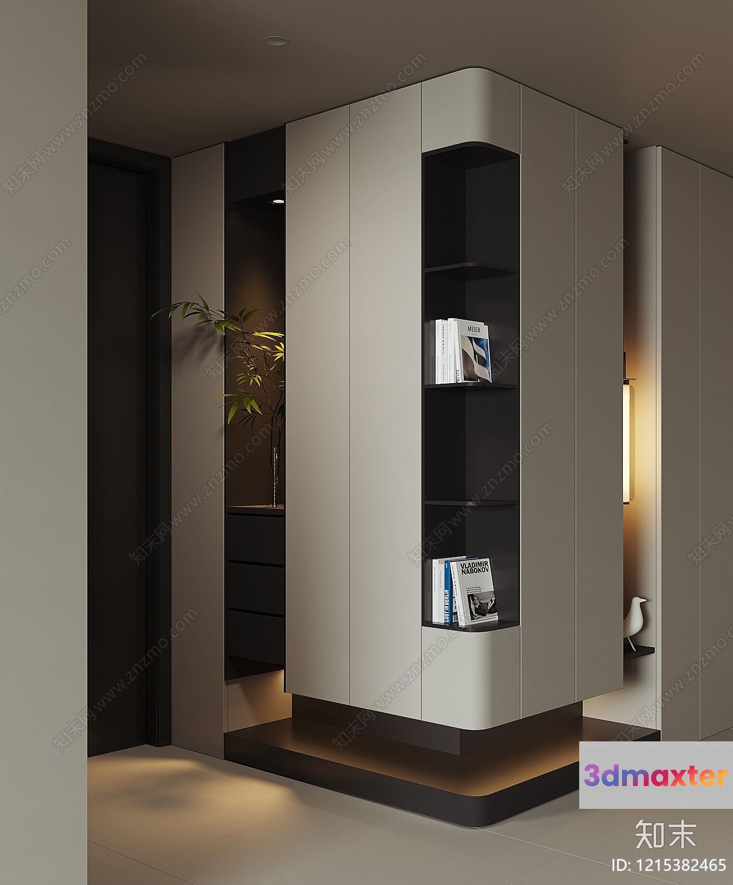 Modern Bookshelf 3D Model - 12572 - VRAY Render