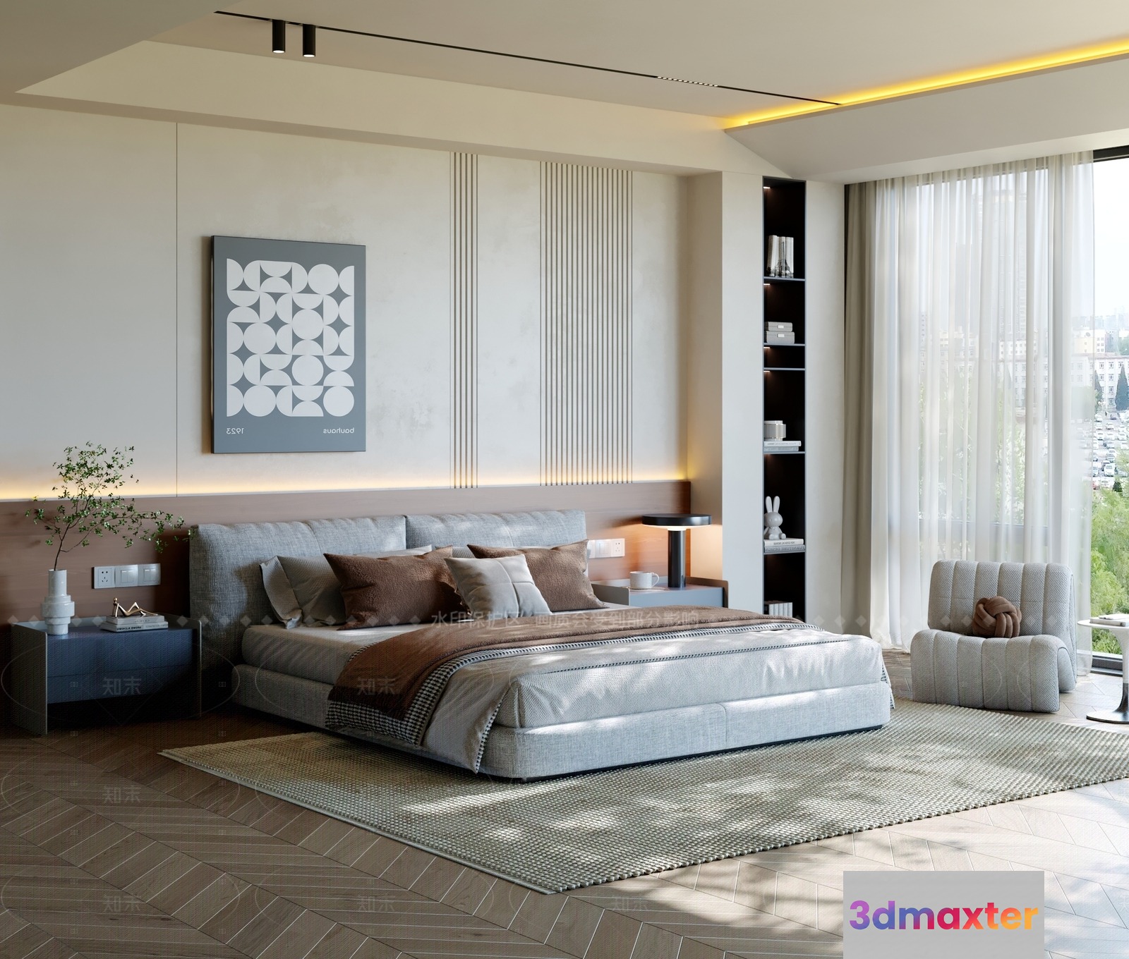 Modern Bedroom 3D Model - 4494 - CORONA Render
