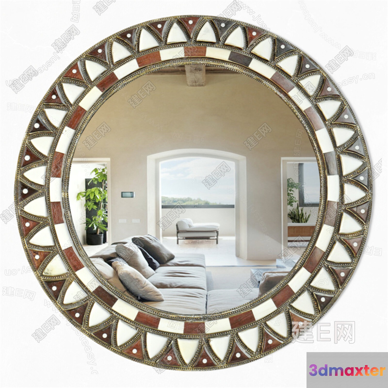 Modern Round Mirror 3D Model - 15861 - VRAY Render