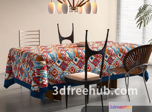 Modern Dining Room 3D Model - 23351 - VRAY Render