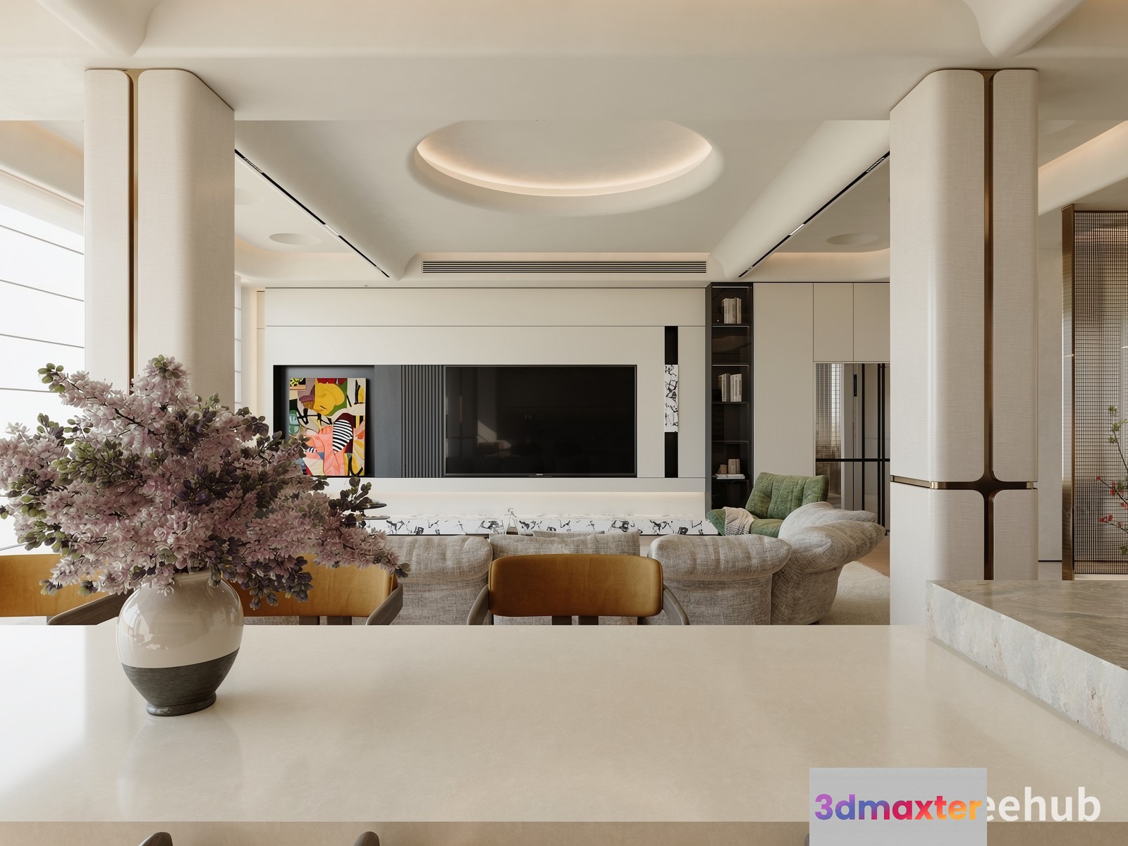 Modern Living Room 3D Model - 18934 - VRAY Render