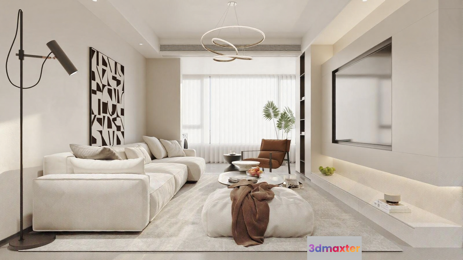 Modern Living Room 3D Model - 16965 - VRAY Render