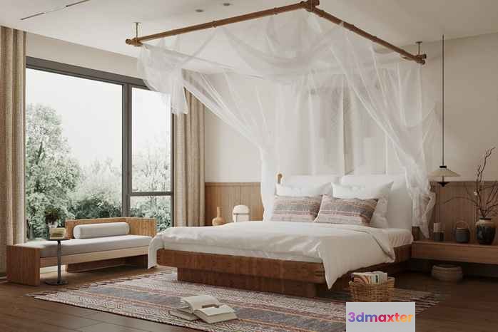 Cozy Bedroom 3D Model - 17065 - VRAY Render