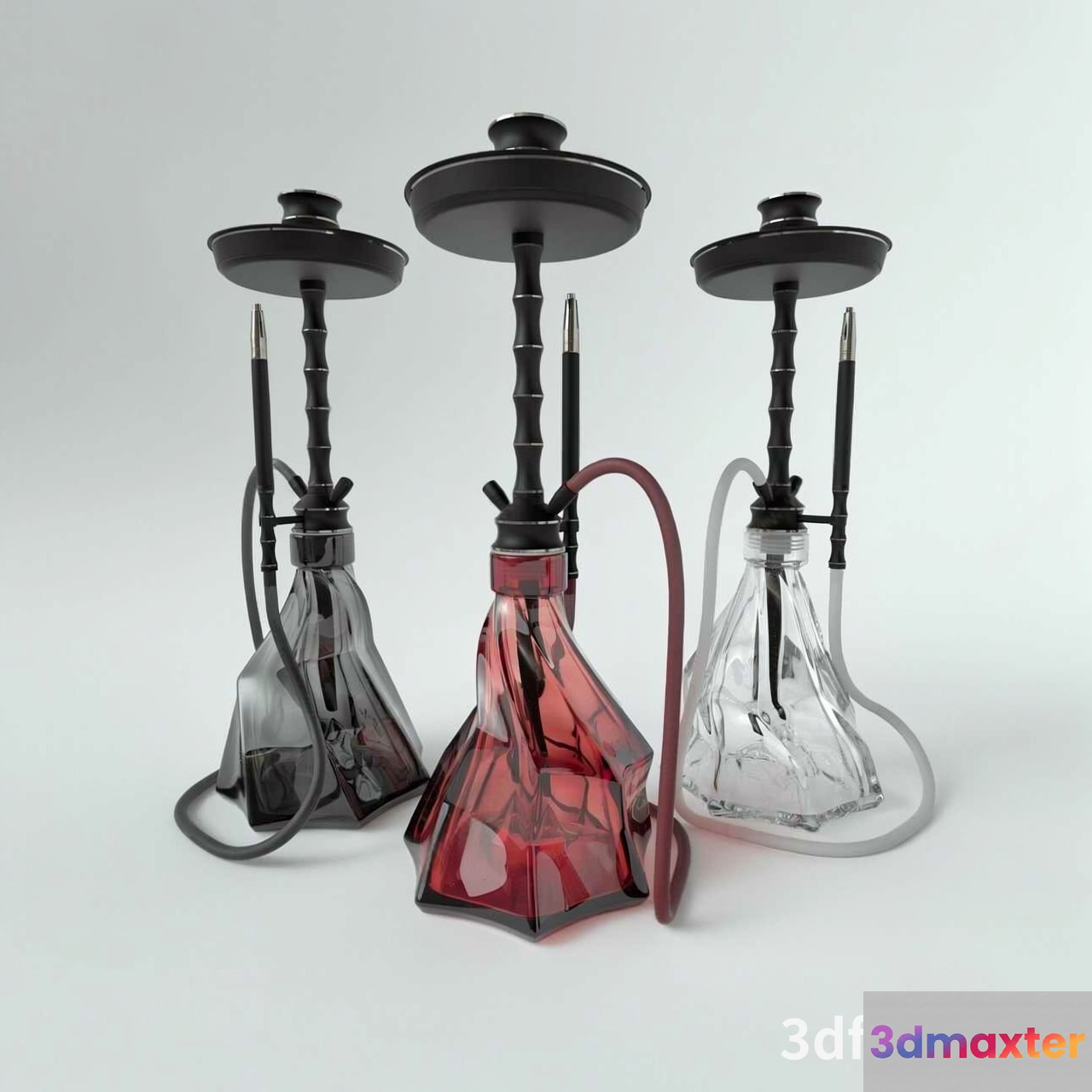 Three Hookahs 3D Model - 22036 - VRAY Render