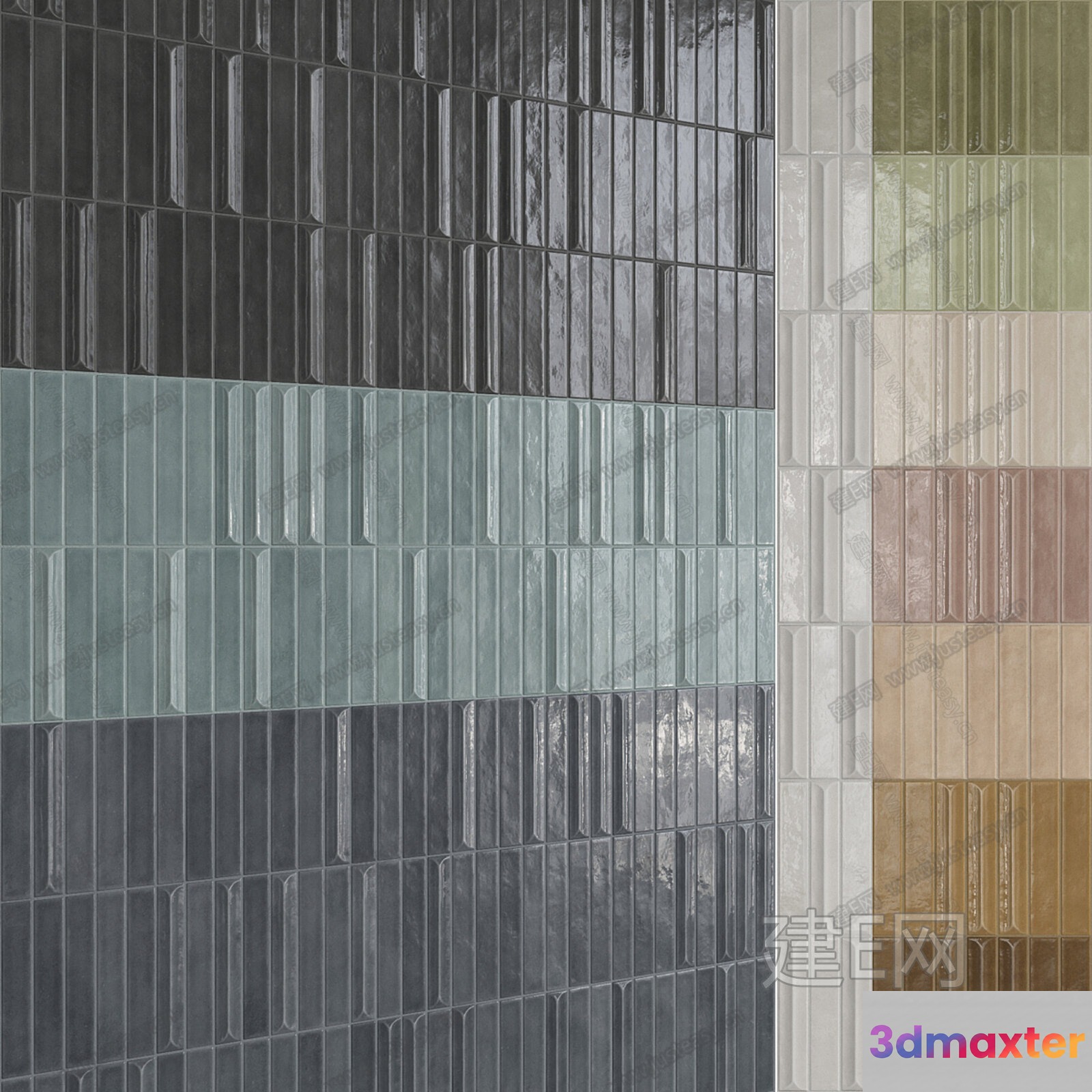 Rectangular Glass Tiles 3D Model - 17818 - CORONA Render