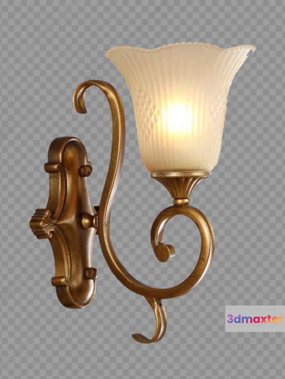 Gold Light Fixture 3D Model - 2842 - VRAY Render