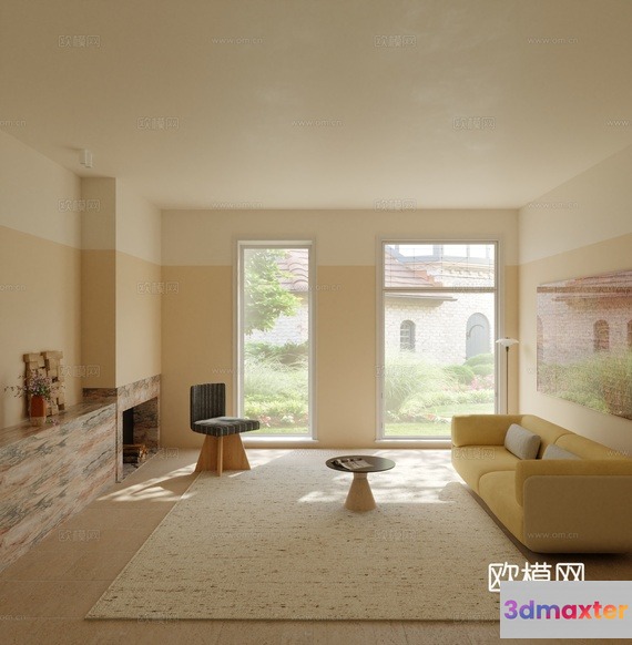 Modern Living Room 3D Model - 16205 - VRAY Render