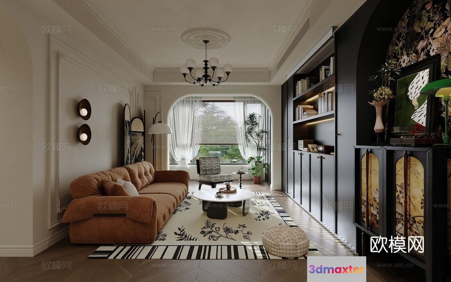 Modern Living Room 3D Model - 20096 - VRAY Render