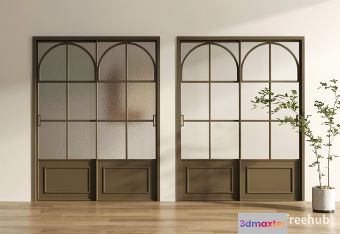 A Pair Of Sliding Doors 3D Model - 21984 - VRAY Render