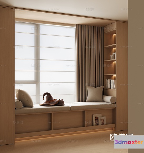 Cozy Window Seat 3D Model - 8094 - VRAY Render