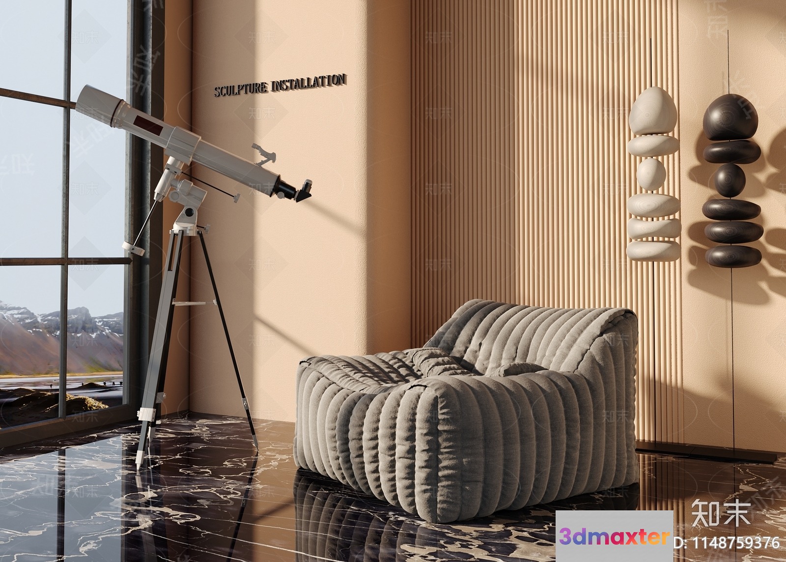 Modern Living Room 3D Model - 2279 - VRAY Render