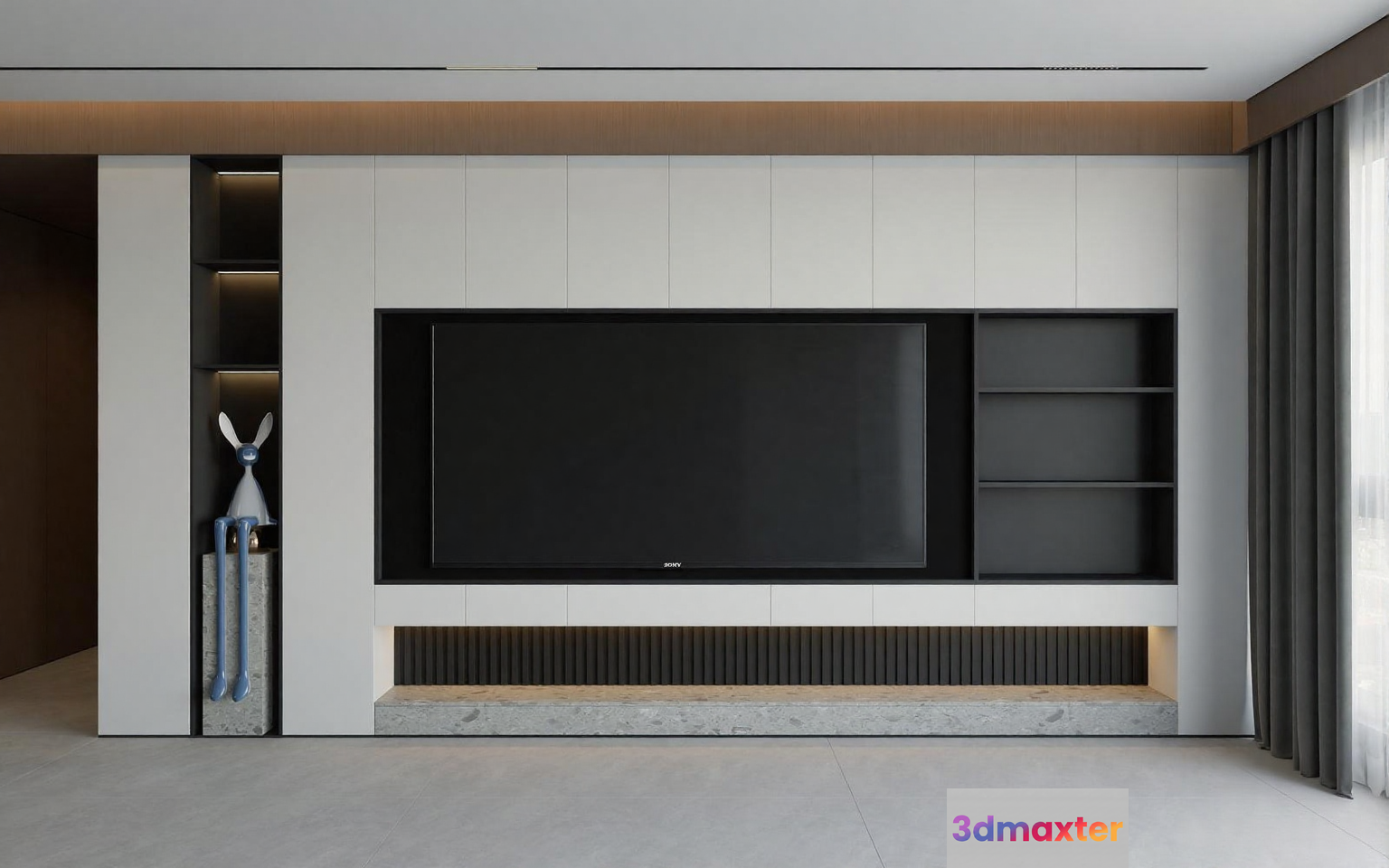 Modern Entertainment Center 3D Model - 11583 - VRAY Render