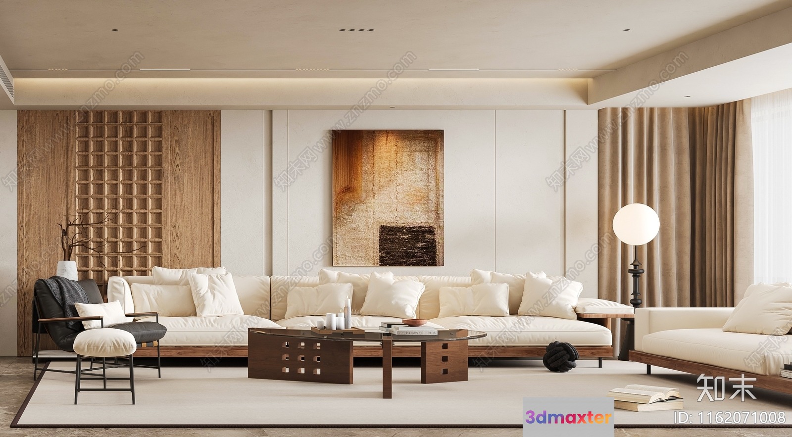 Modern Living Room 3D Model - 10769 - VRAY Render