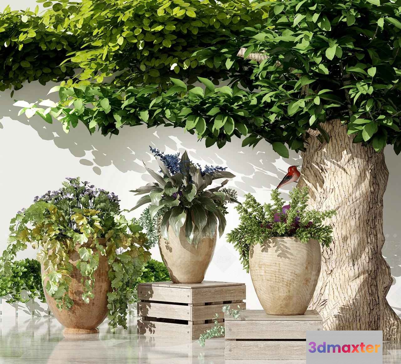Large Artificial Tree 3D Model - 15683 - VRAY Render