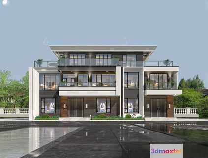 Modern Townhouse 3D Model - 2521 - VRAY Render