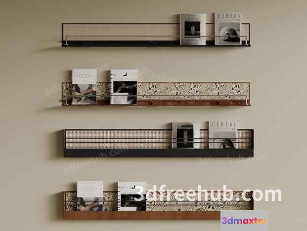 Modern Wall Shelves 3D Model - 19690 - VRAY Render